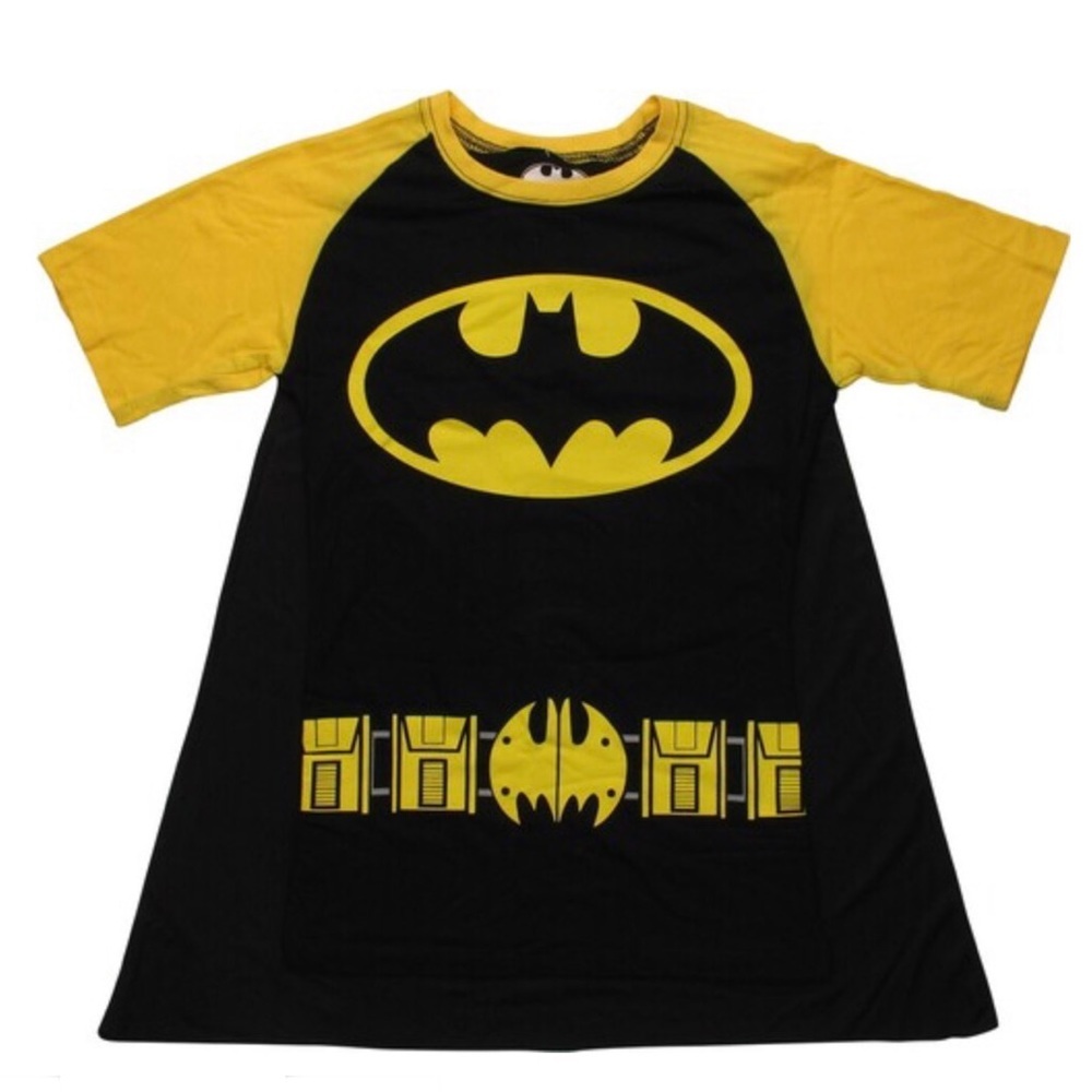 🆕 Batgirl Logo Costume Caped Black Juniors T-Shirt, Sz: L, New